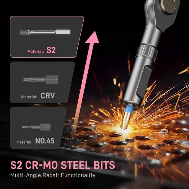 Detalle 2 de MrToNo Professional 42 in 1 Magnetic Screwdriver Tool Kit (Pink) for PC, Camera, Smartphone & Home Repairs