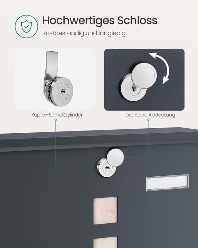 Detalle de SONGMICS Wandbriefkasten GMB20AG für A4
