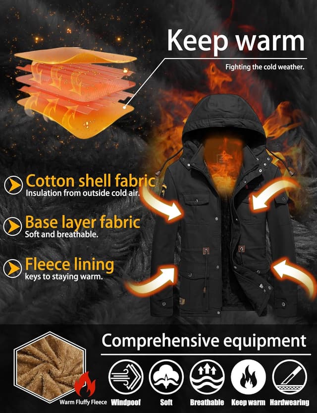 Detalle de TACVASEN Men's Winter Jacket