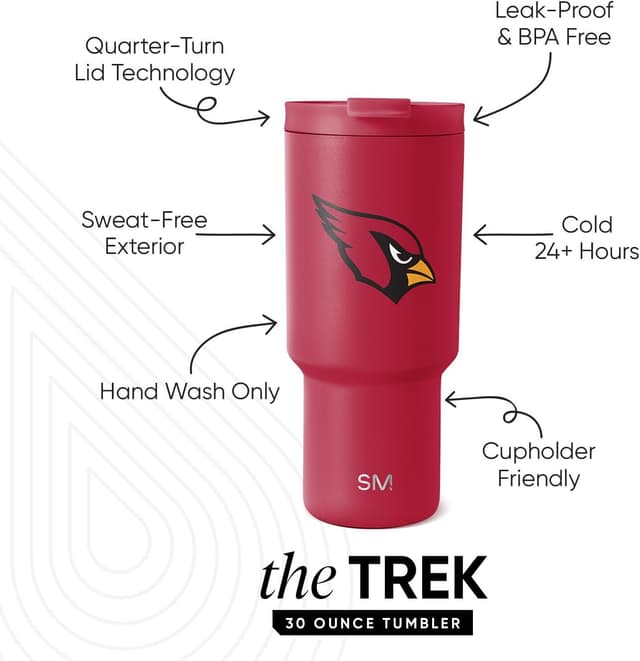 Detalle de Simple Modern Officially Licensed NFL 30oz Tumbler with Flip Lid and Straws (Trek Collection)