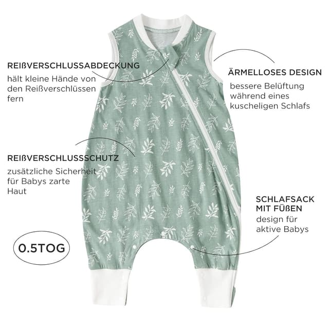 Detalle 2 de Duomiaomiao Baby Schlafsack 2er Pack 0,5 Tog