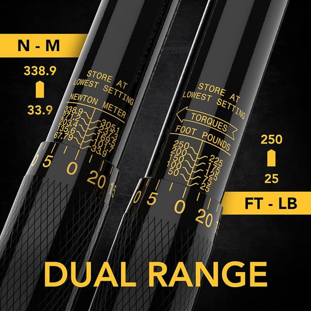Detalle 2 de LEXIVON LX-184 1/2-Inch Drive Click Torque Wrench (25–250 Ft-Lb / 33.9–338.9 Nm)