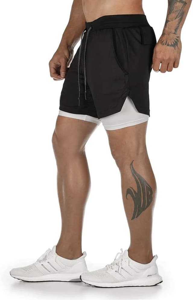 Detalle de Superora Herren Laufshorts 2-in-1 Sport Shorts mit integrierten Taschen