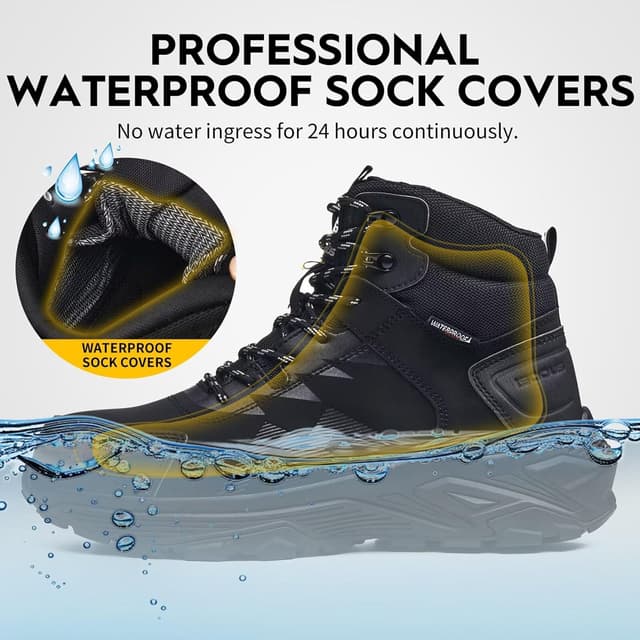 Detalle de CYKYGGO Scarpe antinfortunistiche alte S3 ESD impermeabili in pelle (uomo/donna)