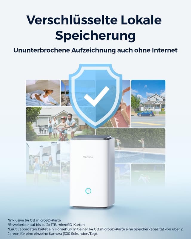 Detalle 2 de Reolink Argus 4 Pro Solar Überwachungskamera (2er-Set) mit Home Hub, 4K ColorX-Nachtsicht & 180°-Weitwinkel