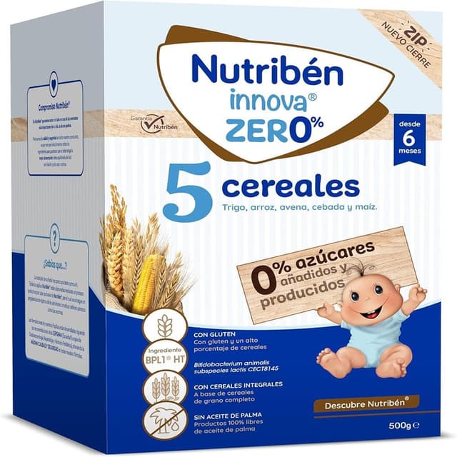 Imagen de Nutribén innova ZERO 5 Cereales 500g 🌾 Bebés desde 6 meses en OfertitasTOP
