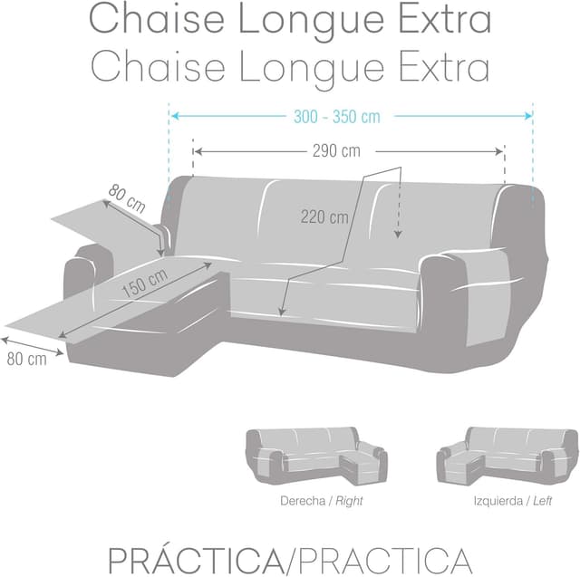 Thumbnail 3 de EYSA Funda Chaise Longue Argento 290 cm