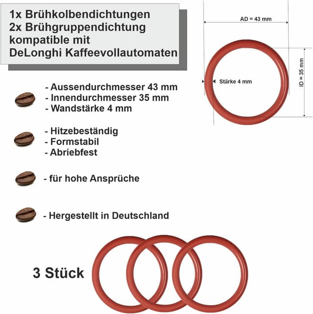 Thumbnail 4 de DeLonghi: Juego de Juntas y Grasa de Silicona para Cafeteras