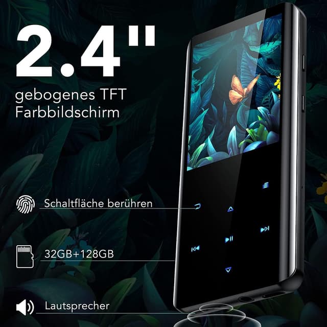 Detalle 2 de AGPTEK MP3-Player mit Bluetooth 5.0, 2,4" TFT-Farbdisplay & 32 GB Speicher (Schwarz)