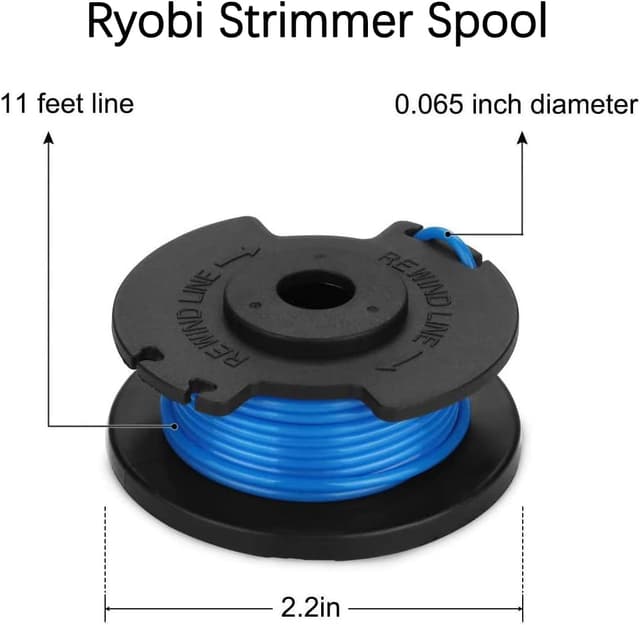 Detalle 2 de MOECSHSY Strimmer Spool & 1.6mm Double Autofeed line for Ryobi ONE+ (compatible replacement, 4-pack)