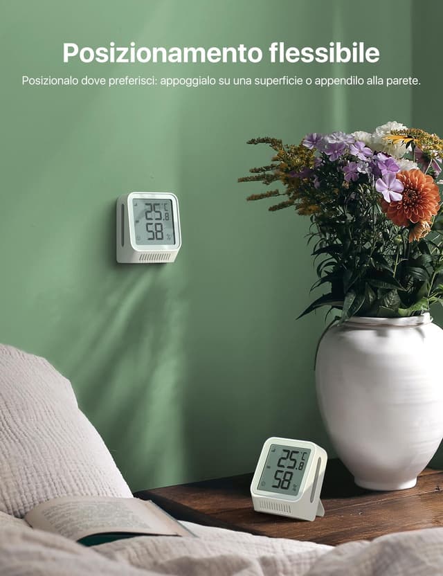 Detalle de X-Sense STH0A Wi‑Fi termoigrometro ambiente interno (con app, richiede base SBS50), 3 pezzi