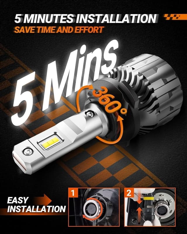 Detalle de SEALIGHT 9005 LED per fendinebbia/HB3, 6.500K e ventilatore 15.000 RPM (confezione da 2)