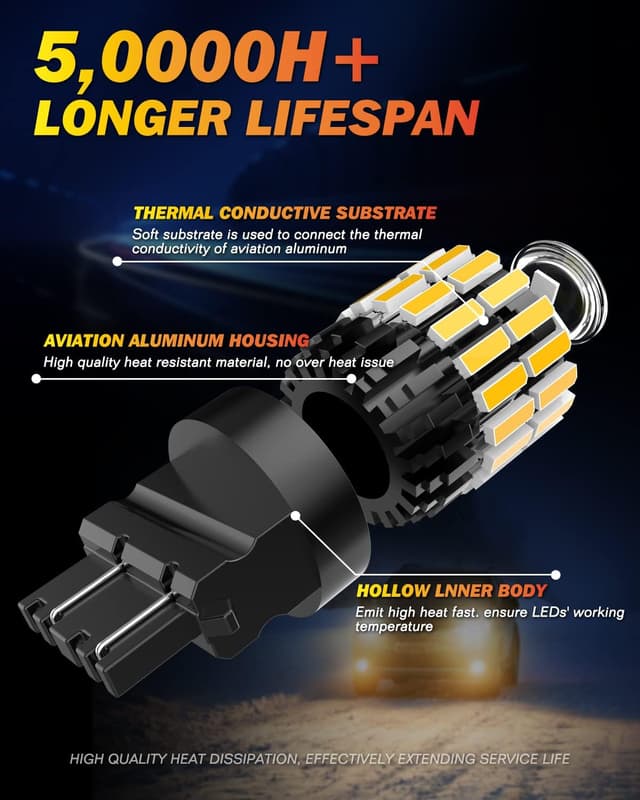 Detalle de Ampoules LED OUSHI 3157 T25 P27/7W 6500K (pack de 2) pour feux de recul et clignotants arrière