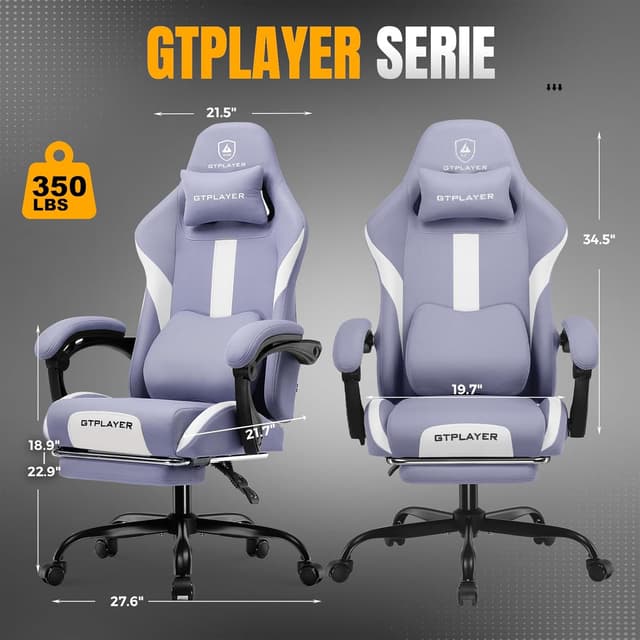 Detalle de GTPLAYER sedia da gaming ergonomica, 150 kg