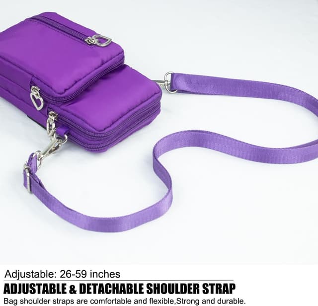 Detalle 2 de DuoLmi Umhängetasche Damen klein – Crossbody-Handytasche aus Oxfordstoff (20 x 10 x 5 cm)