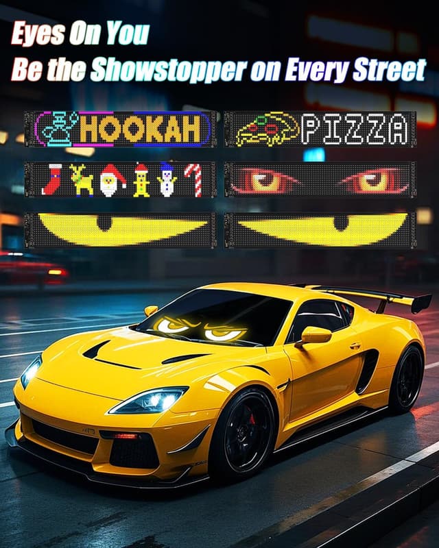 Detalle 2 de Probapro Devil Eyes Light for Windshield (23.4"x4.7") Programmable LED Sign with App & Remote Control