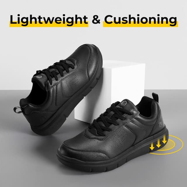 Detalle de FitVille Extra Weit Freizeitschuhe Herren – superweiche vegane Leder-Sneaker für Business & Alltag