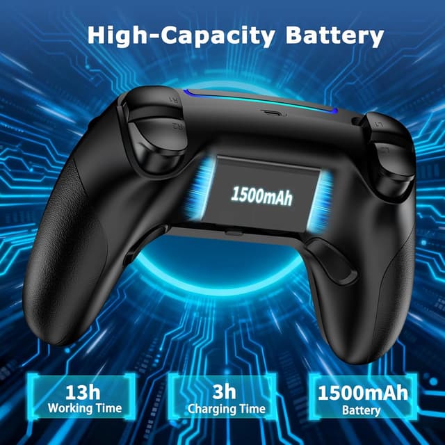 Detalle 2 de VidPPluing Wireless Controller with Hall Effect Triggers, RGB Lighting & Turbo (PS5/PC/Steam Deck/Phone)