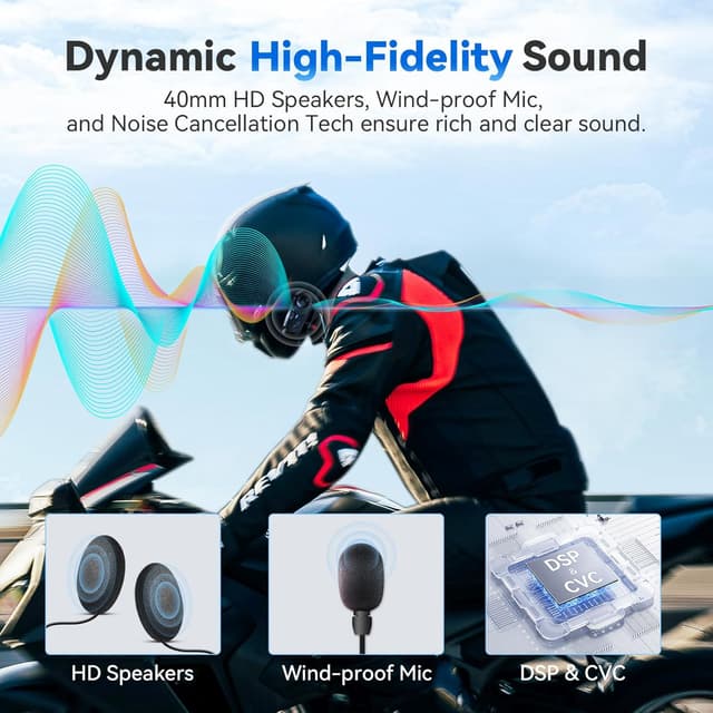 Thumbnail 4 de WeClear L1 Bluetooth motorcycle headset V5.3