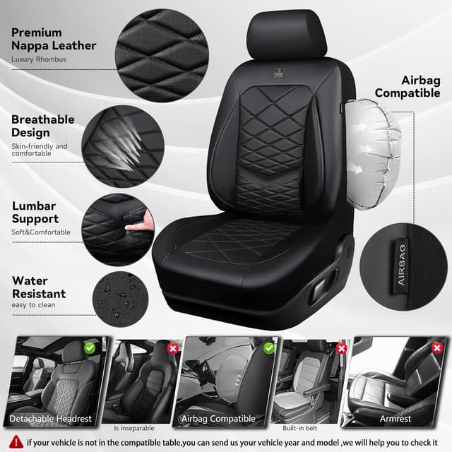 Thumbnail 6 de CAR PASS Luxury Nappa Leather Seat Covers