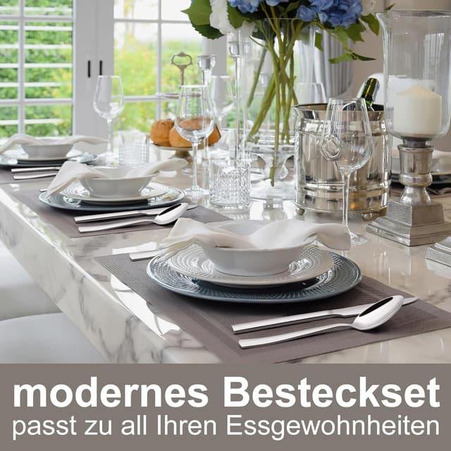 Thumbnail 6 de Deedro Besteck-Set für 12 Personen (60-teilig) aus Edelstahl – Messer, Gabeln, Löffel & mehr