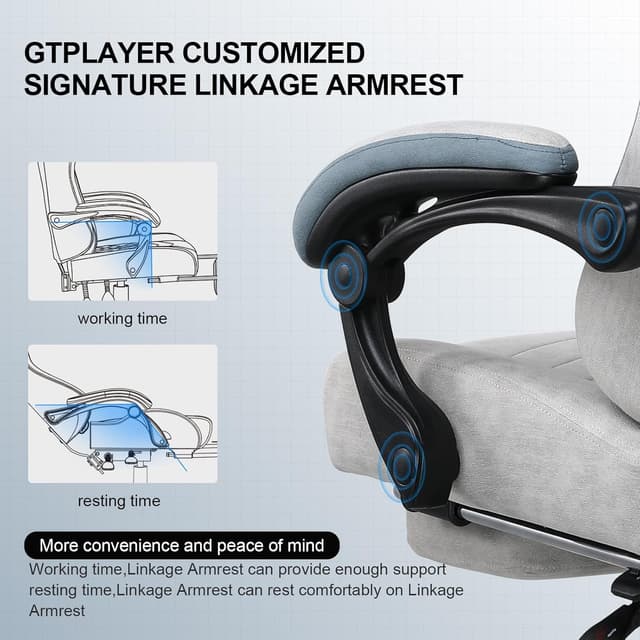 Detalle 2 de GTPLAYER sedia gaming ergonomica, 150 kg