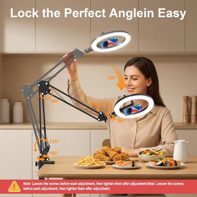 Detalle de Diyife Cordless 10" Ring Light with Tripod Stand, Magnetic Phone Holder & 5000mAh Battery