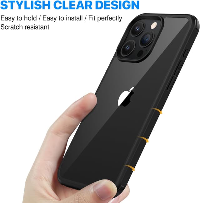 Thumbnail 6 de CENHUFO iPhone 15 Pro case with built-in 9H glass screen protector and camera lens protection (black)