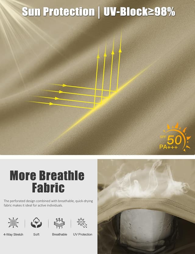 Detalle 2 de TACVASEN Herren UV-Schutz T-Shirt (UPF 50+) – Kurzarm Sonnenschutz Tee fürs Schwimmen und Outdoor