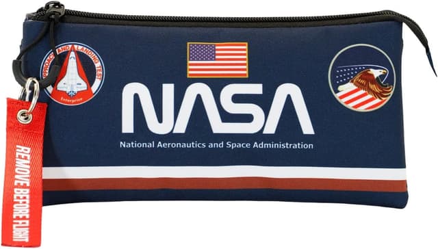 Detalle 2 de NASA Infinity Estuche Portatodo Triples FAN, Azul, 23x11 cm