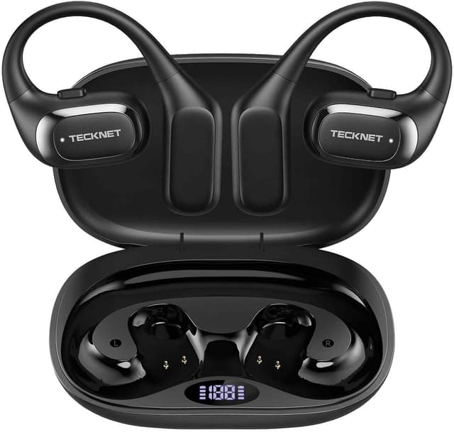 Detalle de TECKNET Open-Ear Bluetooth-Kopfhörer mit Bluetooth 6.0, Bass Boost, IPX5 und bis zu 38 Stunden Laufzeit