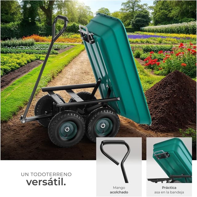 Detalle 2 de tectake Carro de Jardin 120 kg