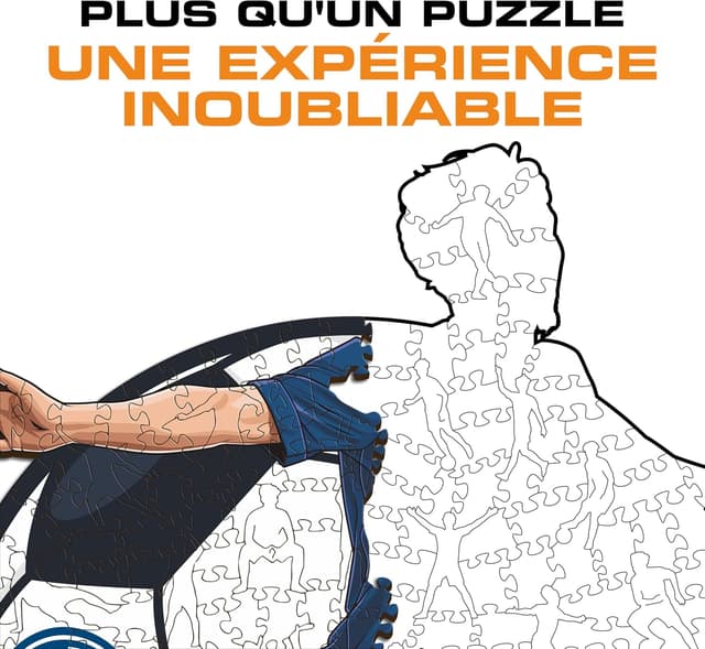 Detalle 2 de Iconic Puzzles PSG Vitinha – puzzle en bois sous licence officielle (taille M, 270 pièces)