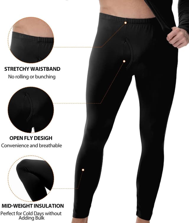 Thumbnail 2 de wirarpa Men's Thermal Underwear Set Fleece Lined Base Layer