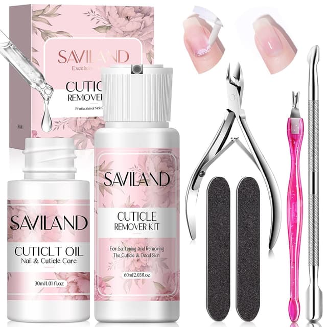 Thumbnail 6 de Saviland Cuticle Remover Kit (60 ml) – Nagelhautentferner mit Nagelhauttrimmer, -zange & -schieber