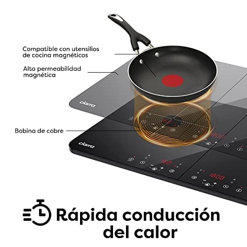 Thumbnail 5 de CIARRA CBTIH2 Placa de Inducción Portátil 2 Fuegos ⚡