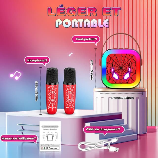 Thumbnail 5 de Braxel Micro Karaoke Spider 2 Micros Bluetooth