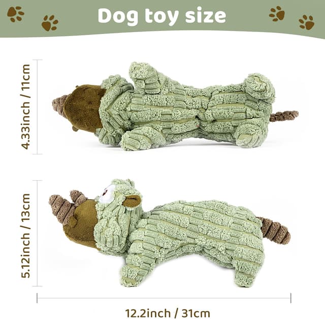 Detalle de LIINOOVATE Rhino Plush Squeaky Dog Toy for Large Dogs (Christmas-style lamb/chop plush)