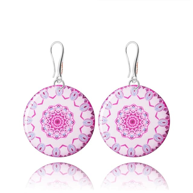 Detalle de Pendientes Boho Grande Lila Mandala