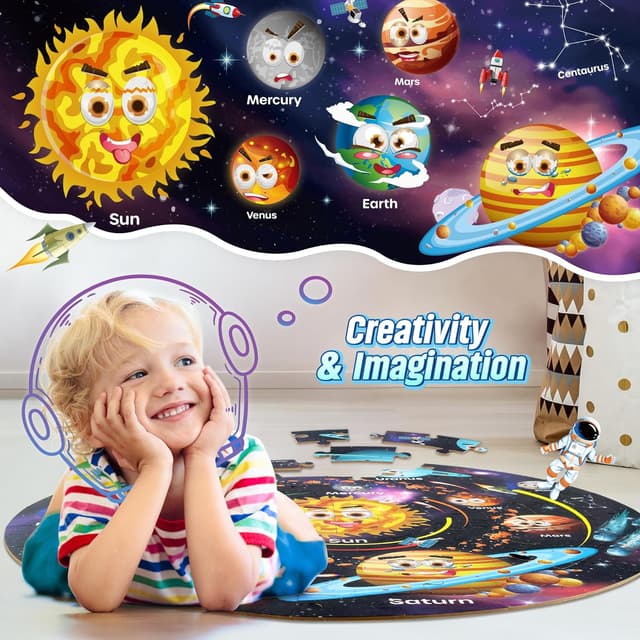 Detalle de SYNARRY Giant Solar System 70-piece Floor Puzzle