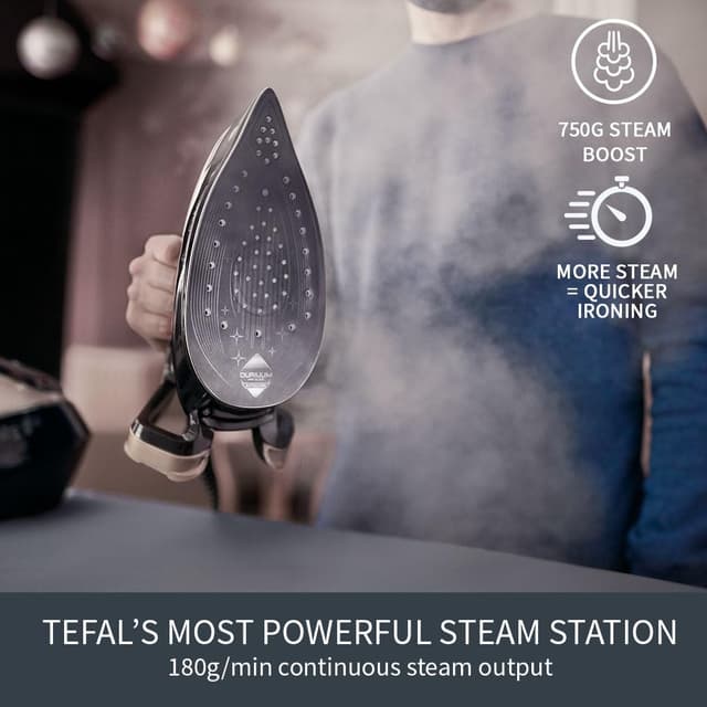 Detalle de Tefal GV9820G0 Pro Express Vision smart steam generator iron (9 bar) – black & gold