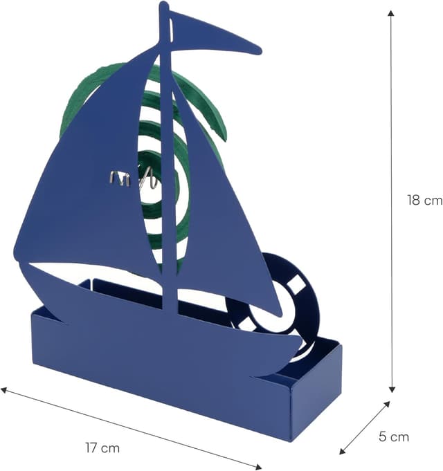Detalle de Baroni Home Porta Zampirone barca blu 17x5x18 cm