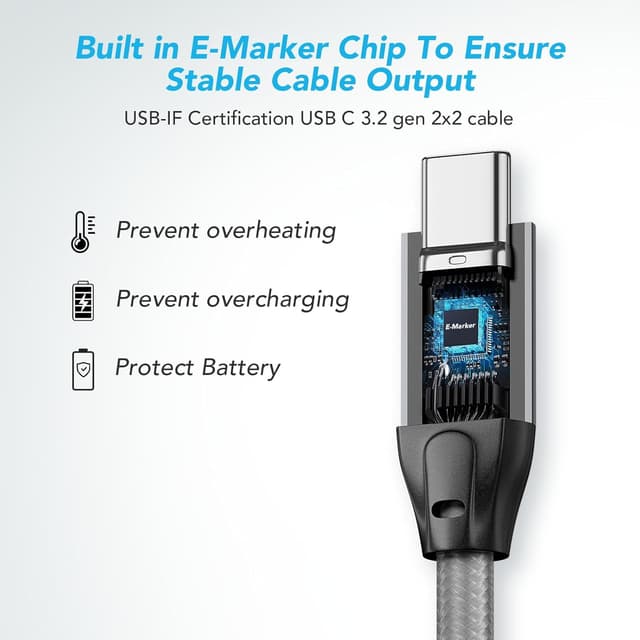 Thumbnail 5 de USB C to USB C Cable 1M, 20Gbps, 240W