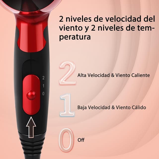 Detalle 2 de Aigostar Secador de Pelo 1500W 🌬️ Portátil y Plegable