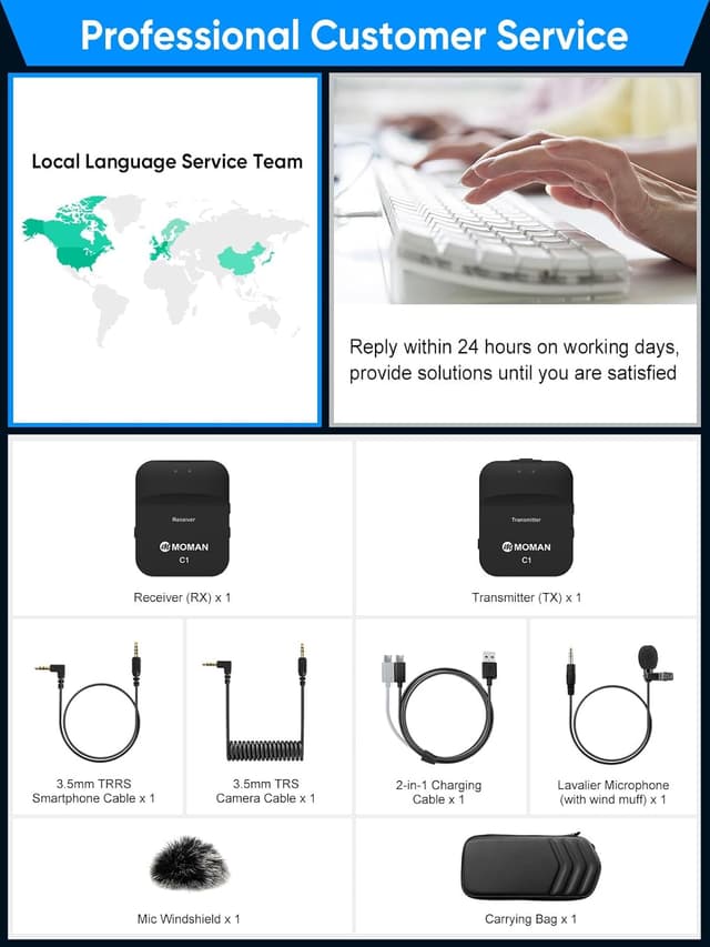 Thumbnail 6 de Moman Lavalier C1 Funkmikrofon 2,4 GHz