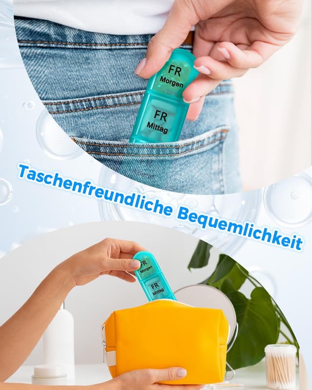 Detalle 1 de Betife Tablettenbox 7 Tage mit 4 Fächern