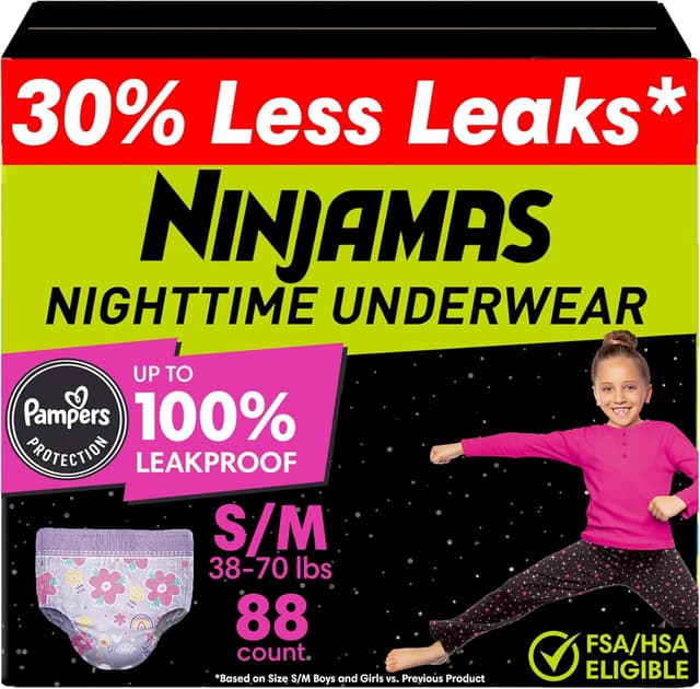 Imagen de Ninjamas Girls Bedwetting Underwear 88 Count en OfertitasTOP