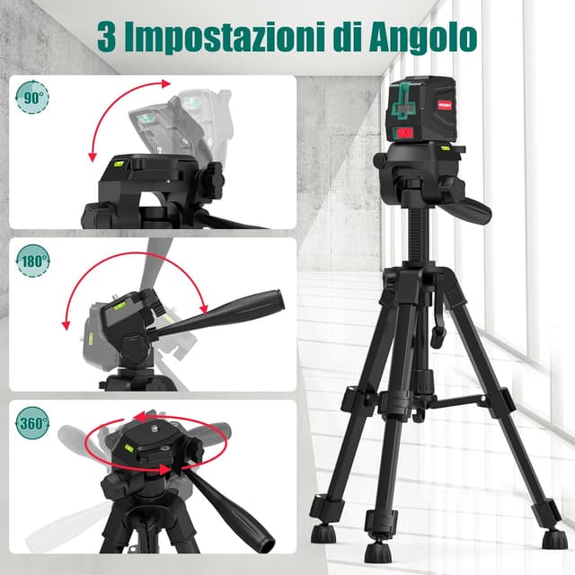Detalle de HYCHIKA Treppiede per Livella Laser 30-65 cm