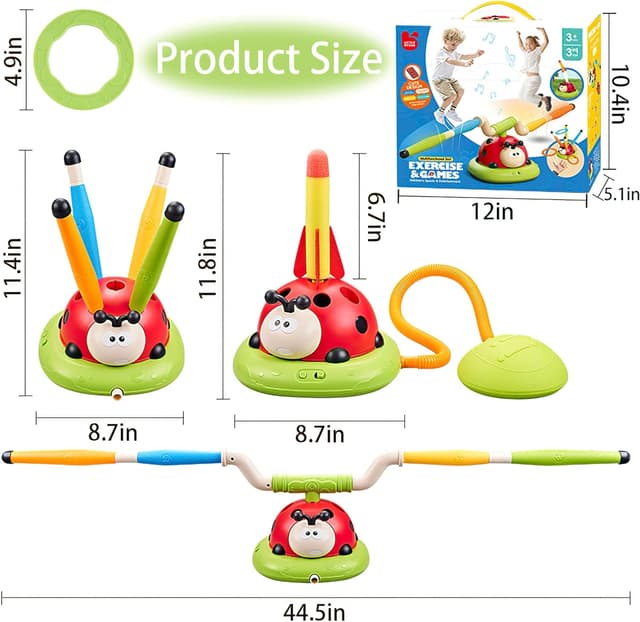 Thumbnail 5 de Powza 3-in-1 Musical Jump Ring Game for Kids
