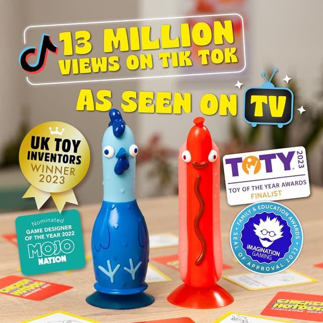 Detalle 2 de Big Potato Chicken vs Hotdog: The Ultimate Challenge Party Game board game for flipping-fun nights